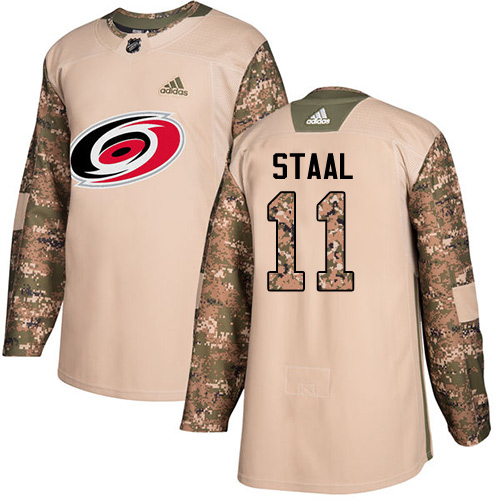 Adidas Hurricanes #11 Jordan Staal Camo Authentic Veterans Day Stitched Youth NHL Jersey